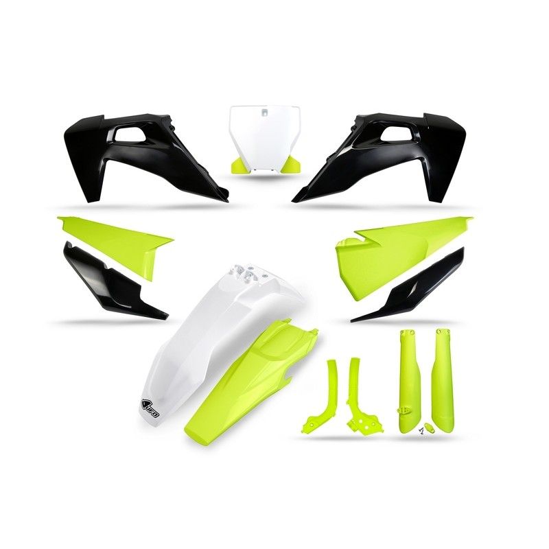 Kit de plástica UFO amarillo flúor y gris. Husqvarna TC . todos los modelos. 2019-2021 - motoscamaralweb.com