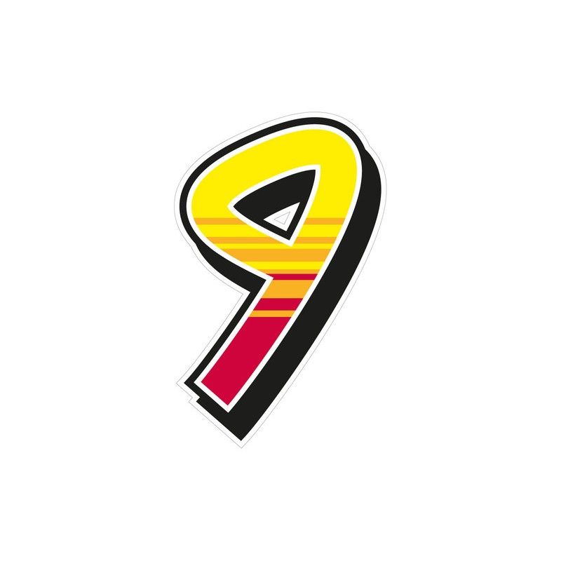 Juego de adhesivos MALOSSI Enko 4 Número 9 12.2x19.2 cm - 2 unidades - motoscamaralweb.com