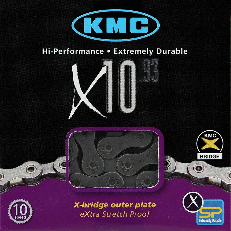 Bolsa de 5 Cadenas KMC X10 10 velocidades 116 eslabones gris - motoscamaralweb.com