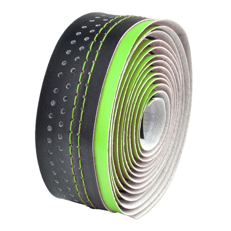 Cinta para manillar de carretera VELO microfibra perforada verde/negra - motoscamaralweb.com