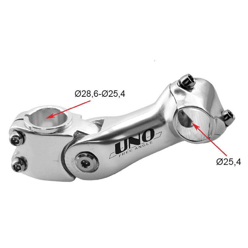 Potencia para bicicleta -10° / 40° UNO - 110 mm plata - motoscamaralweb.com