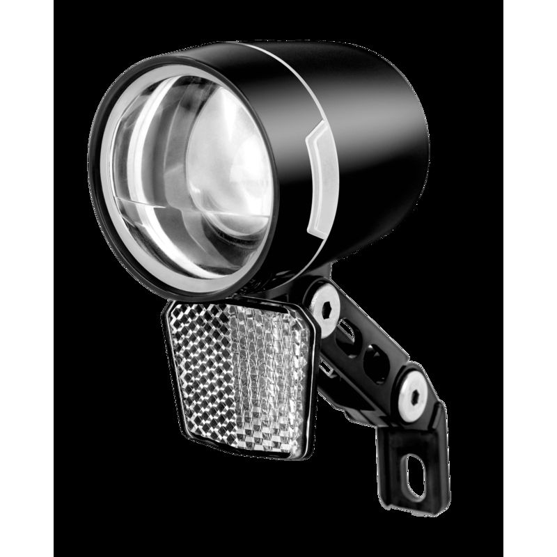 Luz delantera bicicleta LED 100lm para dinamo 6V + reflector - motoscamaralweb.com