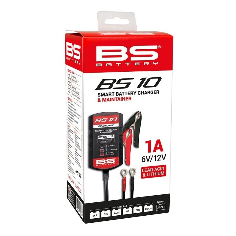 Cargador de bateria inteligente BS BATTERY BS10 - 6/12V 1A - motoscamaralweb.com