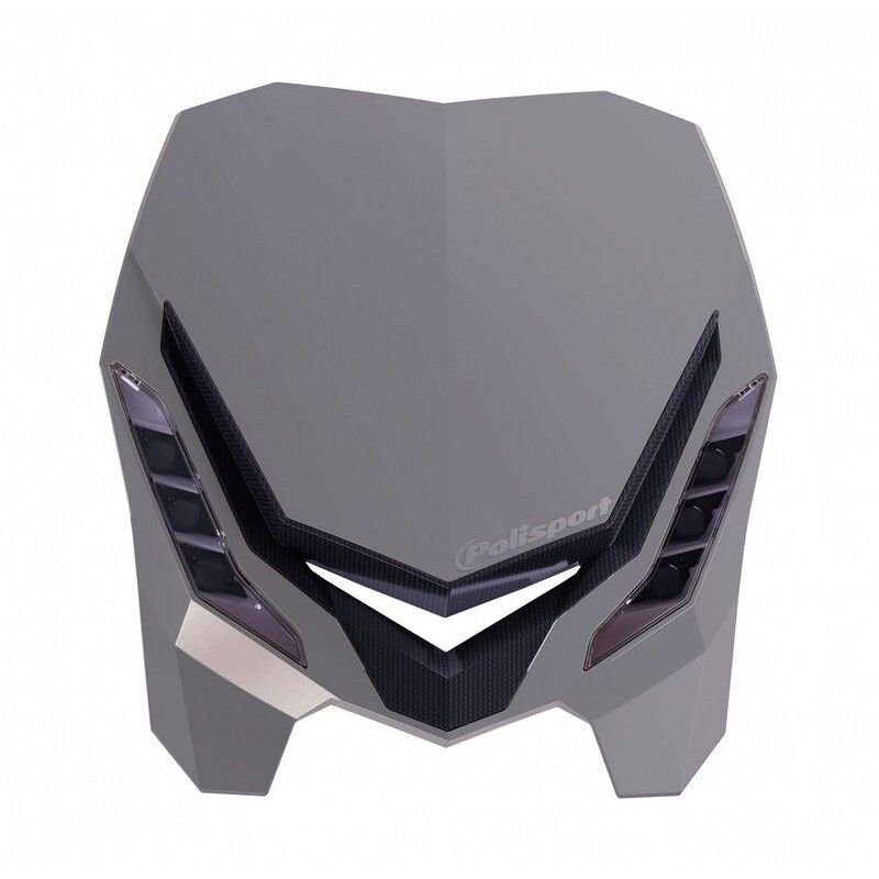 Careta con faro POLISPORT E-Blaze gris - motoscamaralweb.com