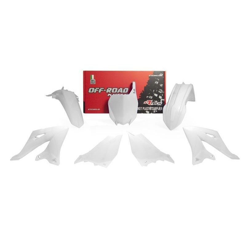 Kit de plástica RACETECH (5 piezas) - Blanco - motoscamaralweb.com