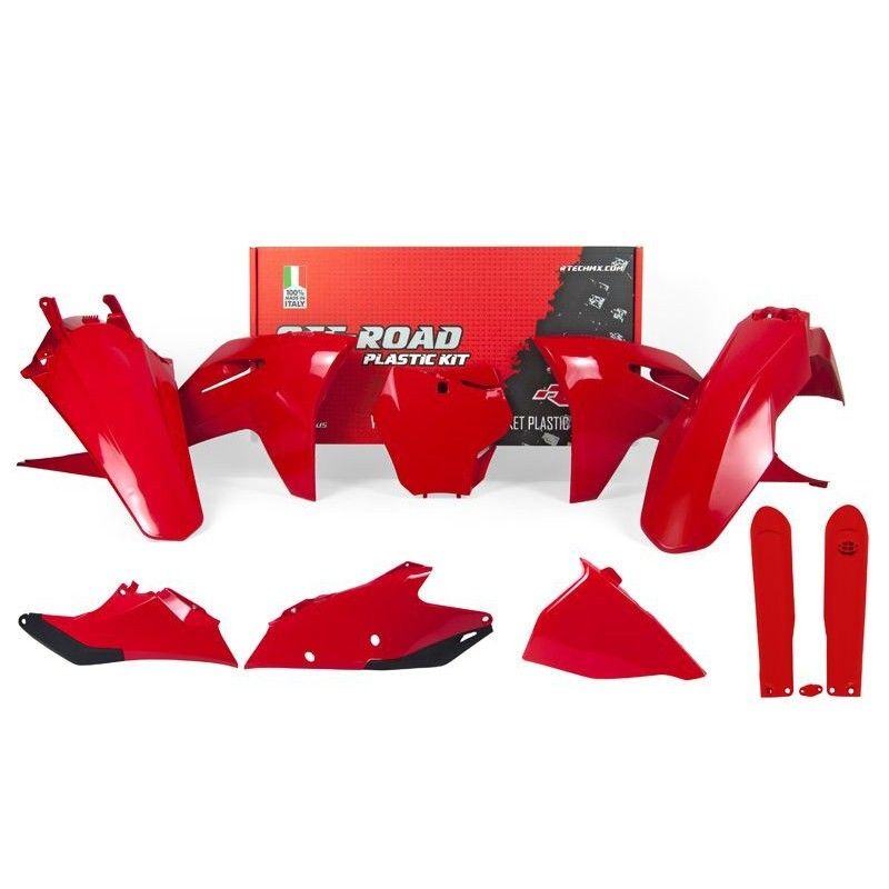 Kit de plástica RACETECH (7 piezas) - Rojo - motoscamaralweb.com