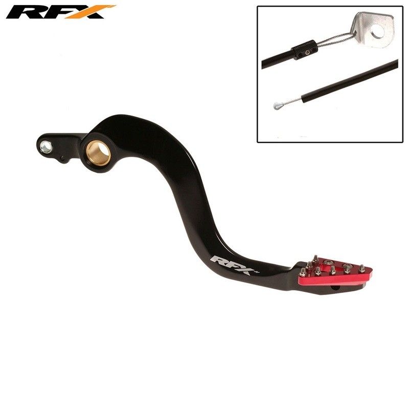 Pedal de freno trasero RFX Pro ST (anodizado duro negro/rojo) - Honda CR250 - motoscamaralweb.com