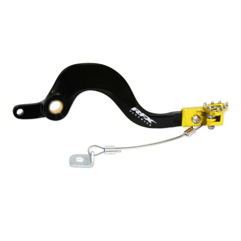 Pedal de freno trasero RFX Pro FT (negro/amarillo) - Suzuki RMZ250/450 - motoscamaralweb.com