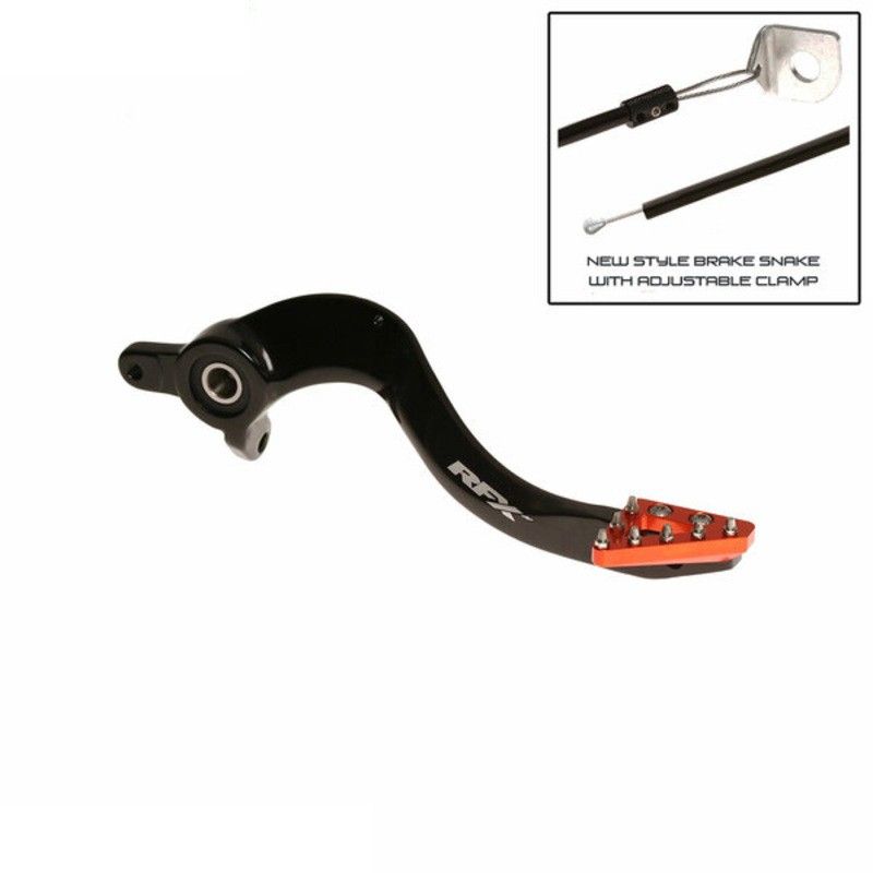 Pedal de freno trasero RFX Pro ST (anodizado duro negro/naranja) - KTM SX/SX-F 125-525 - motoscamaralweb.com