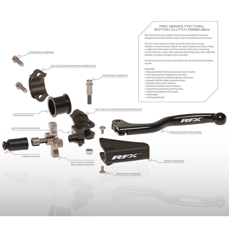 Juego de tornillos de recambio de acero inoxidable M4x8 del conjunto de maneta embrague RFX Pro. 2 unidades (para funda) - motos