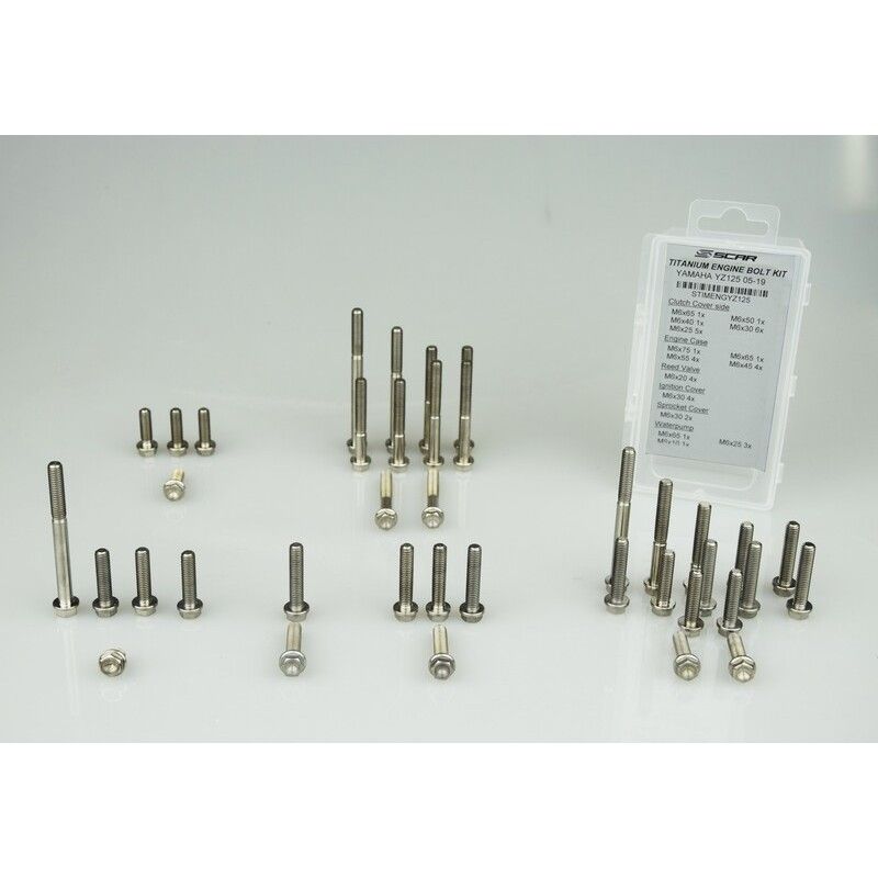 Kit de tornillos de titanio para motor SCAR - motoscamaralweb.com