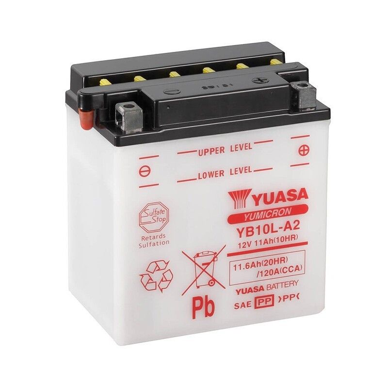 Batería YUASA YB10L-A2 Combipack (con electrolito) - motoscamaralweb.com