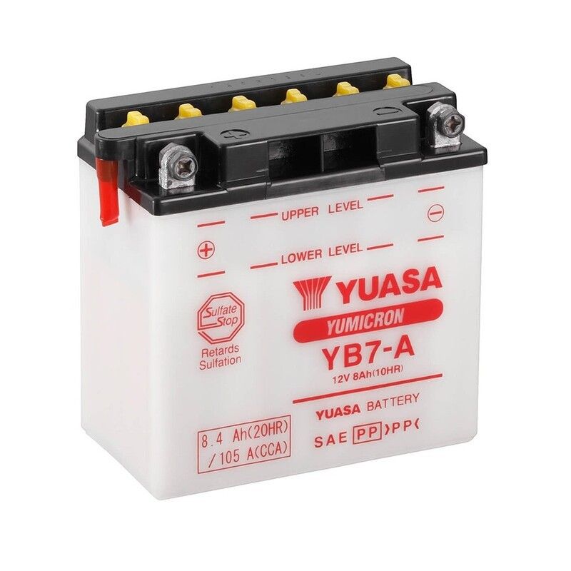 Batería YUASA YB7-A Combipack (con electrolito) - motoscamaralweb.com