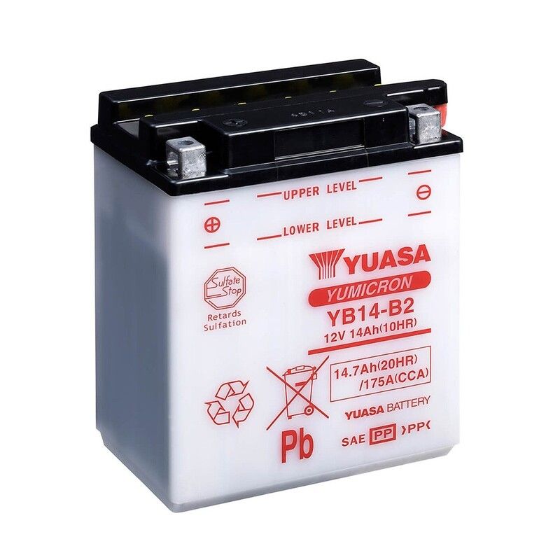Batería YUASA YB14-B2 Combipack (con electrolito) - motoscamaralweb.com