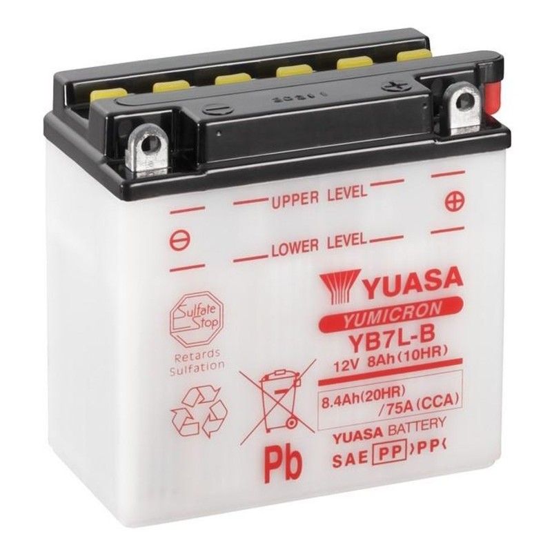 Batería YUASA YB7L-B Combipack (con electrolito) - motoscamaralweb.com