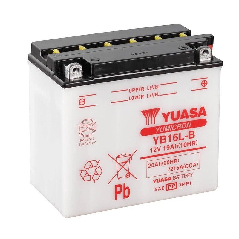 Batería YUASA YB16L-B Combipack (con electrolito) - motoscamaralweb.com