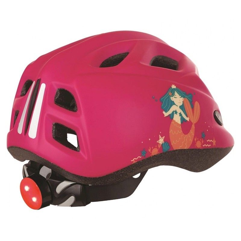 Casco de bicicleta infantil POLISPORT Mermaid con luz Led talla XS 45/52 cm - motoscamaralweb.com