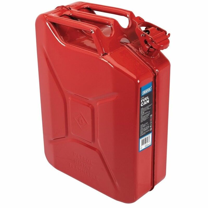 Bidón de combustible de acero DRAPER - rojo 20L - motoscamaralweb.com