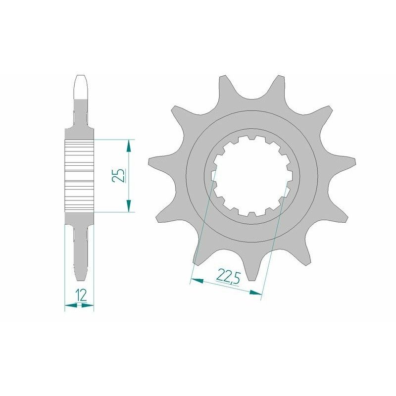 Piñón AFAM acero estándar 97200 - Paso 520 - motoscamaralweb.com