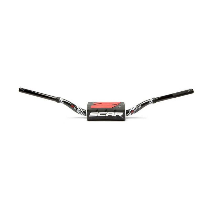 Manillar SCAR O² Color RC High Mini 65/85 Ø28.6mm - Negro / Protector negro - motoscamaralweb.com