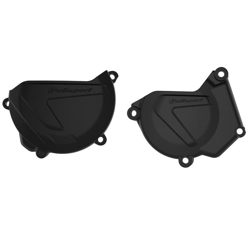 Tapas de embrague y encendido POLISPORT negro - Yamaha YZ250 - motoscamaralweb.com
