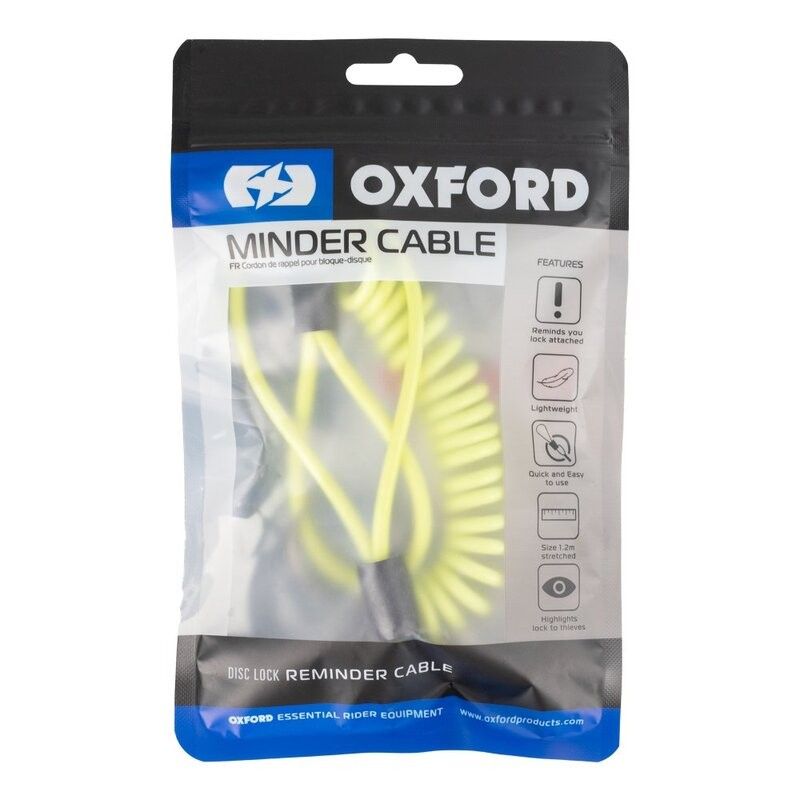 Cable espiral recordatorio candado disco OXFORD - motoscamaralweb.com