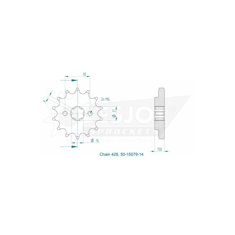 Piñón ESJOT acero 50-15079 - 428 - motoscamaralweb.com