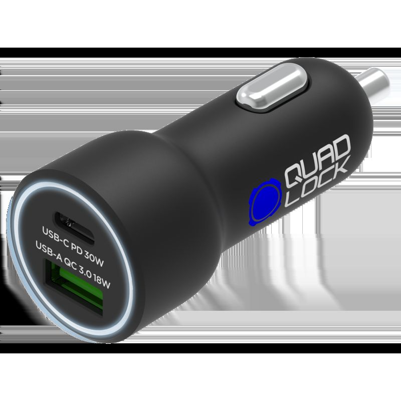 Cargador para mechero QUAD LOCK doble USB (C+A) 48W - motoscamaralweb.com