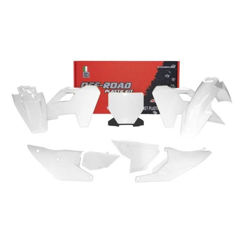 Kit de plástica RACETECH (7 piezas) - Blanco - motoscamaralweb.com