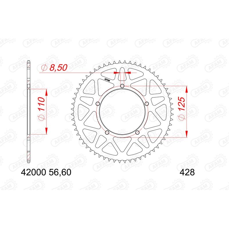 Corona AFAM aluminio 42000 - motoscamaralweb.com