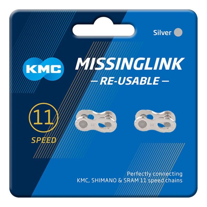 Enganche Cadena KMC 11 velocidades plata (x2) - motoscamaralweb.com