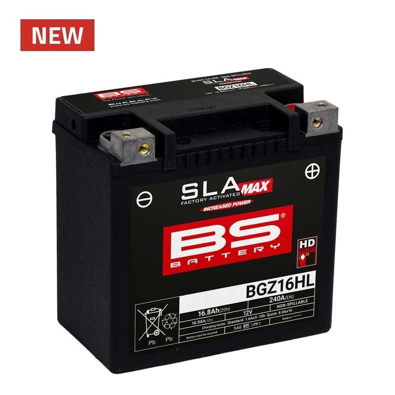 Batería BS BATTERY SLA Max sin mantenimiento activada en fábrica - BGZ16HL - motoscamaralweb.com