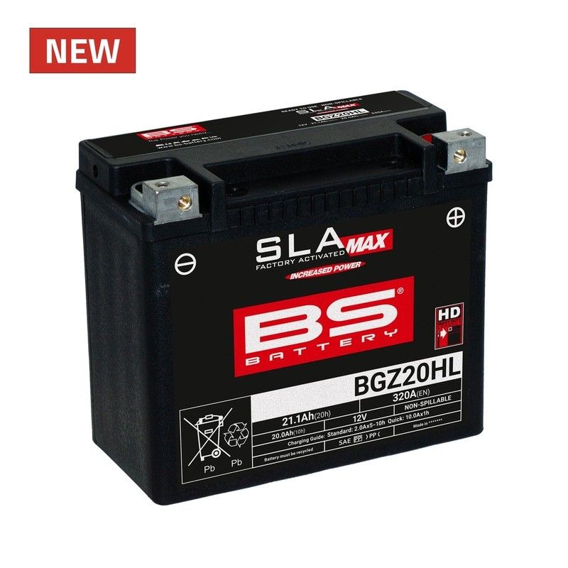 Batería BS BATTERY SLA Max sin mantenimiento activada en fábrica - BGZ20HL - motoscamaralweb.com