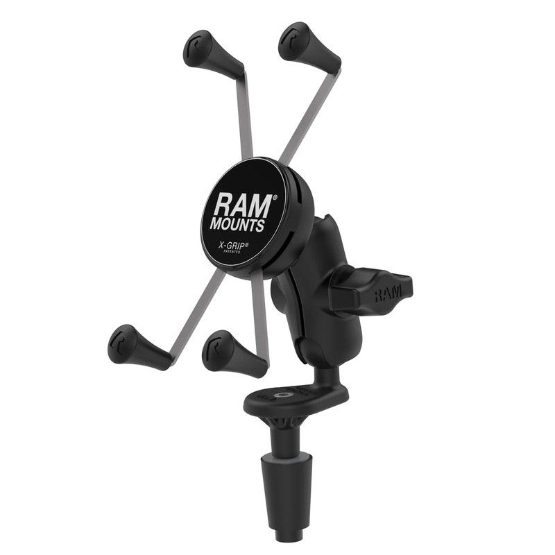 Pack completo RAM MOUNTS X-Grip® soporte brazo corto para tija de horquilla - Smartphones L/XL - motoscamaralweb.com