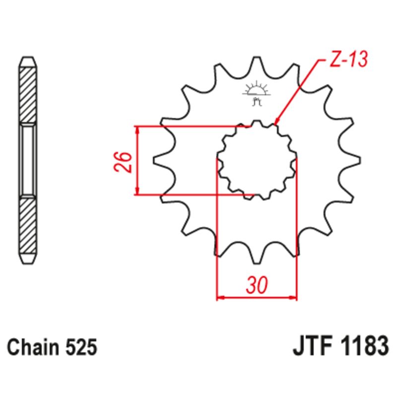 Piñón con goma anti-ruido JT SPROCKETS acero 1183 - 525 - motoscamaralweb.com