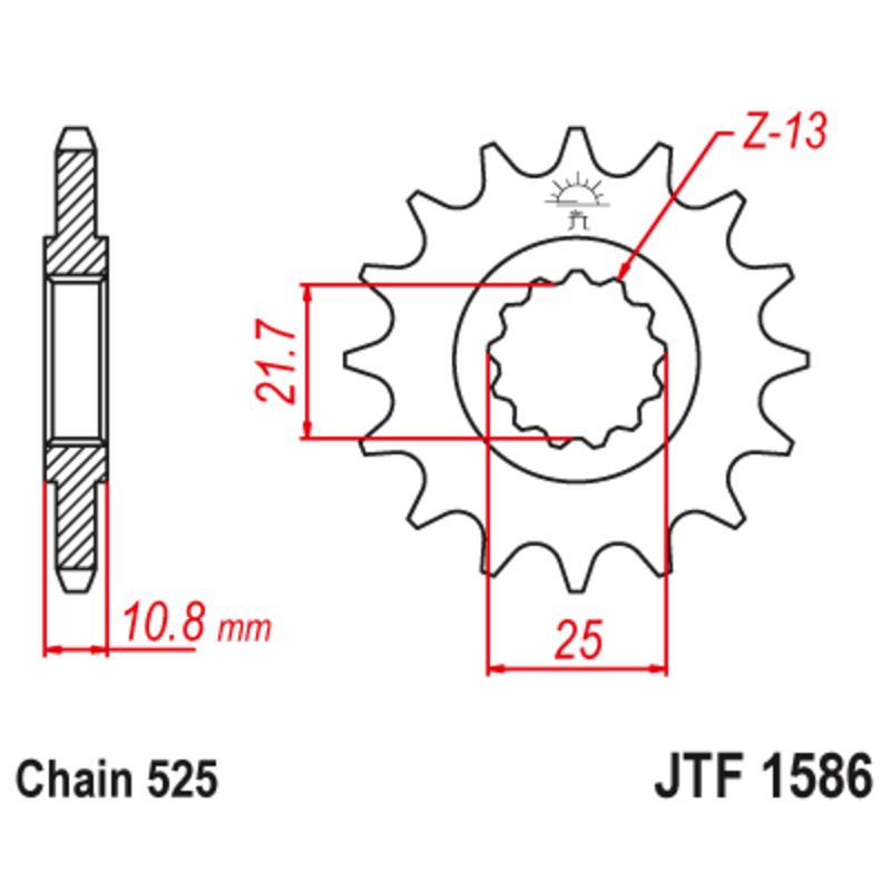 Piñón con goma anti-ruido JT SPROCKETS acero 1586 - 525 - motoscamaralweb.com
