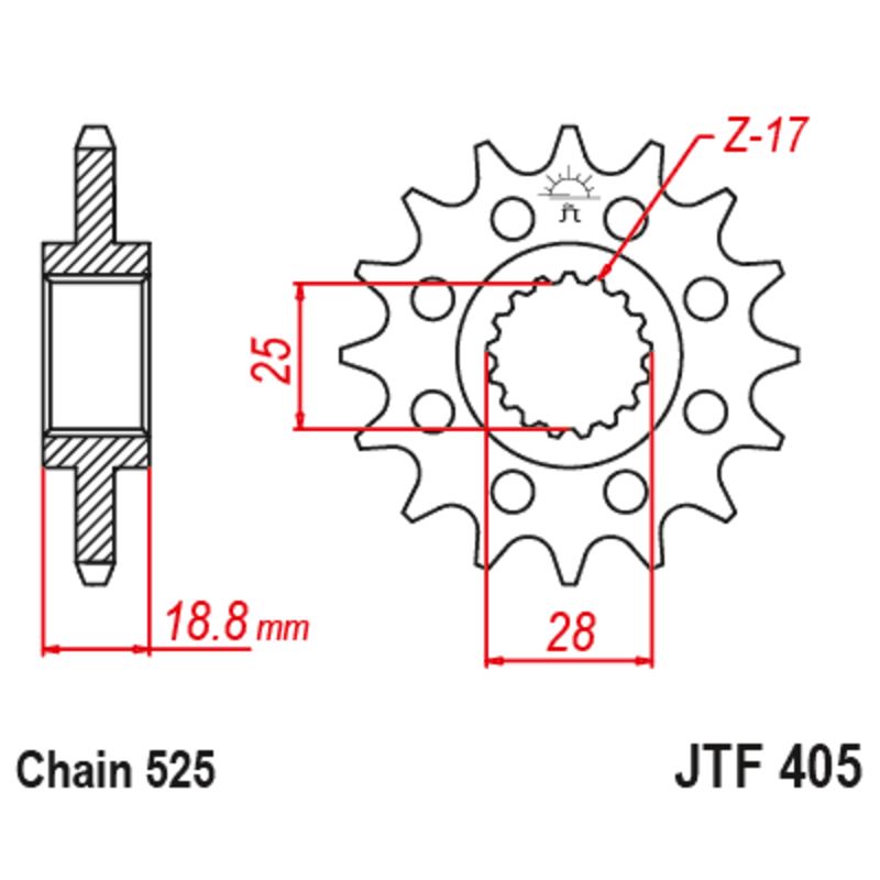 Piñón con goma anti-ruido JT SPROCKETS acero 405 - 525 - motoscamaralweb.com
