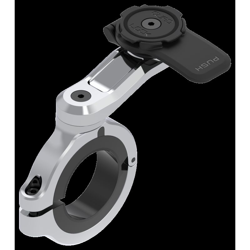 Soporte de smartphone para manillar QUAD LOCK Pro Chrome - Largo para manillares FATBAR / Special CUSTOM - motoscamaralweb.com