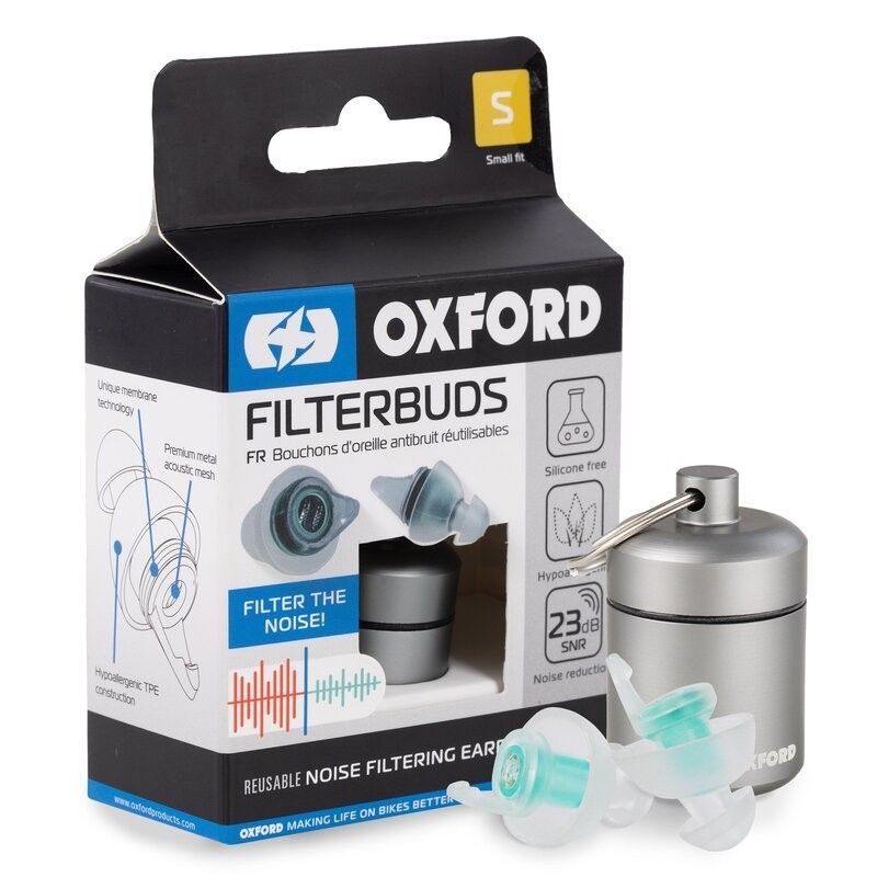 Juego de tapones para los oídos con filtro de ruido Oxford Filter Buds - Ajuste pequeño - motoscamaralweb.com