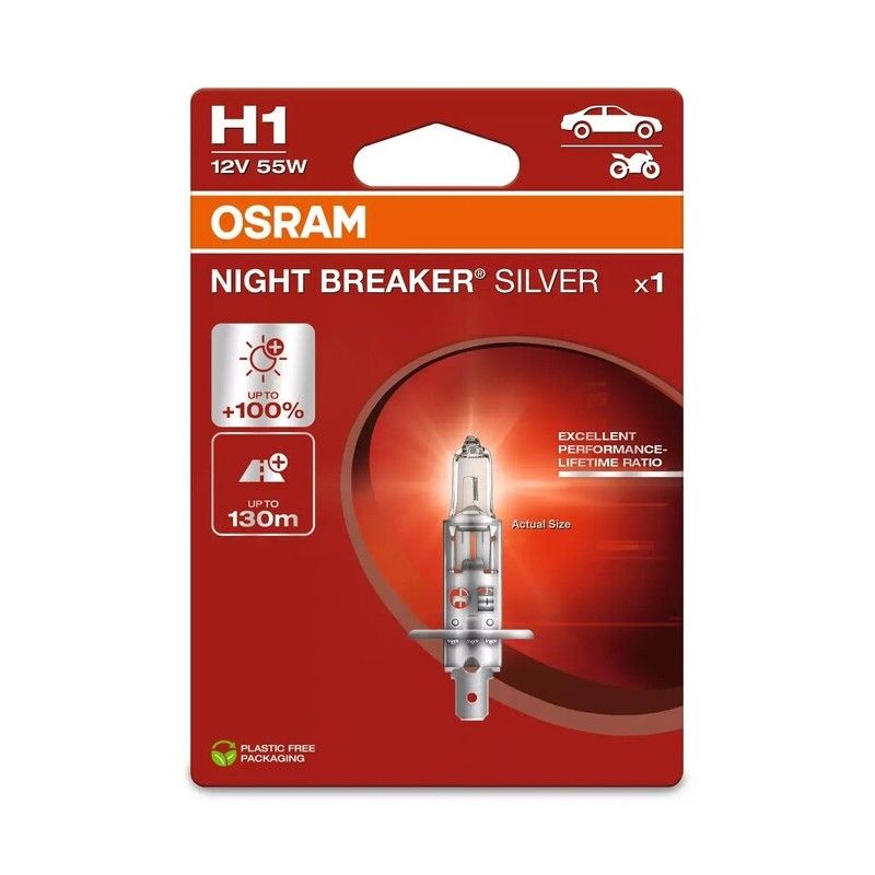 Lámpara OSRAM Night Breaker Silver H1 12V / 55W - 1 ud - motoscamaralweb.com