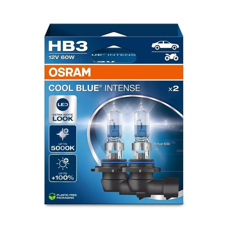 Lámpara OSRAM Cool Blue Intense HB3 12V / 60W - 2 uds - motoscamaralweb.com