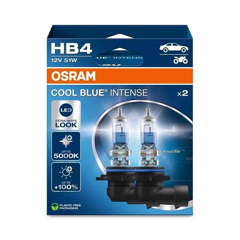 Lámpara OSRAM Cool Blue Intense HB4 12V / 51W - 2 uds - motoscamaralweb.com