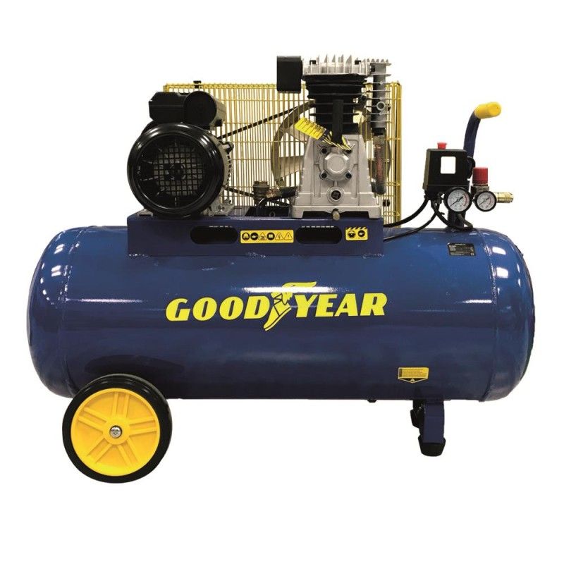 COMPRESOR ELECTRICO GOODYEAR GY 3100B 3HP 100L CORREAS 10BAR- motoscam