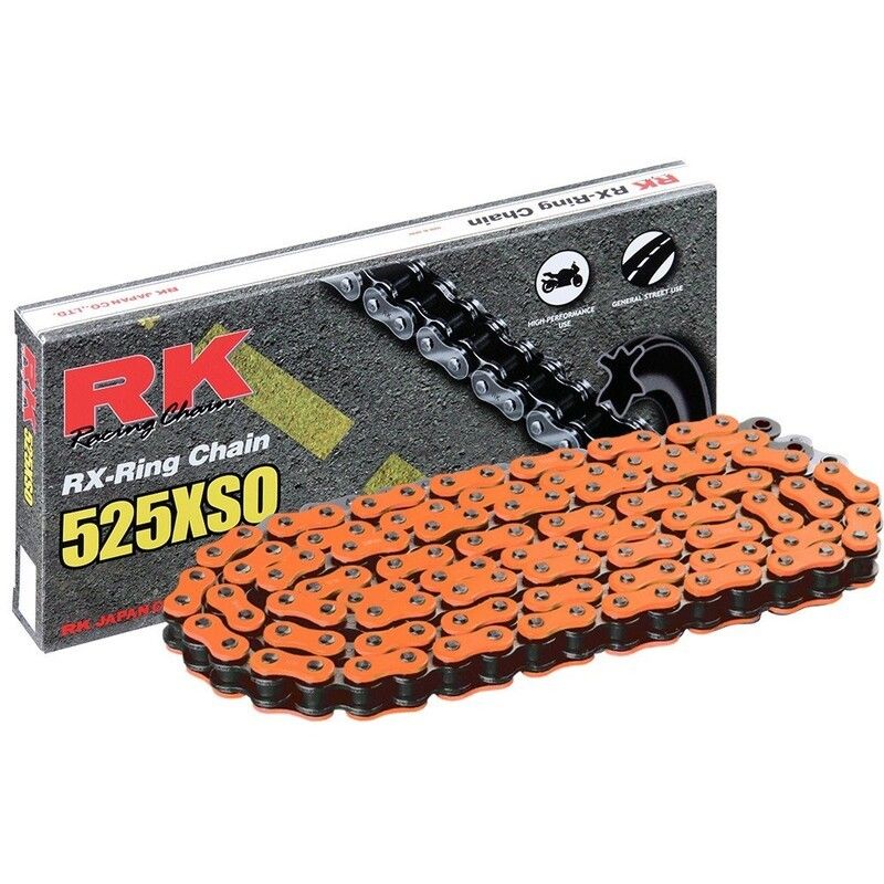 Cadena RK FO525XSO con 118 eslabones naranja - motoscamaralweb.com