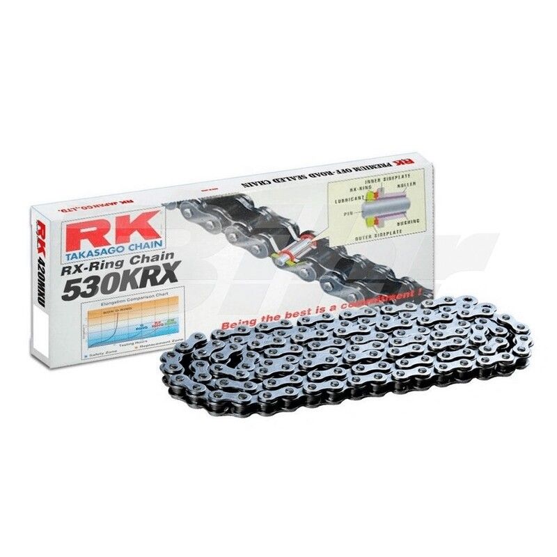 Cadena RK 530KRX con 120 eslabones negro - motoscamaralweb.com