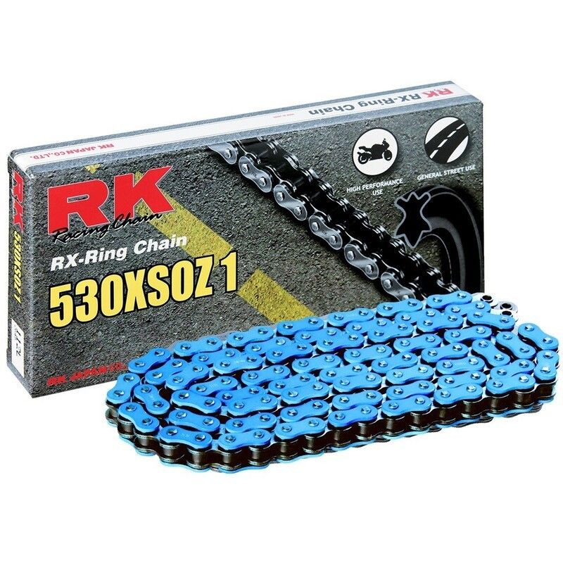 Cadena RK FB530XSOZ1 con 118 eslabones azul - motoscamaralweb.com