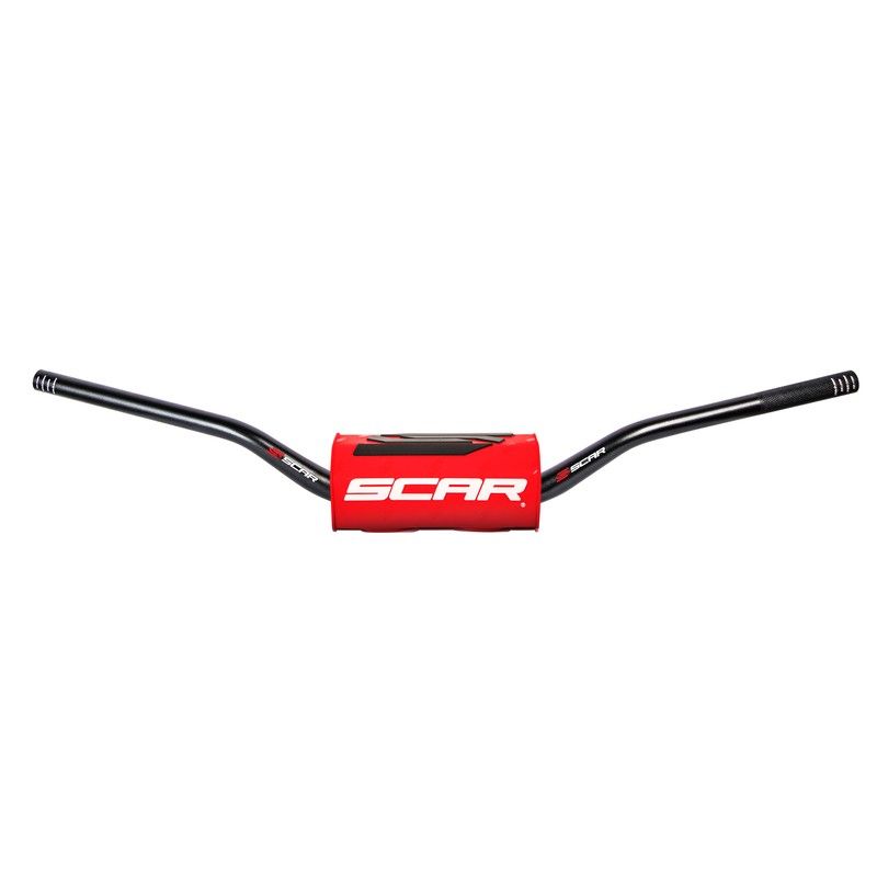 Manillar SCAR O² New CRF/KX Ø28.6mm - Negro / Protector rojo - motoscamaralweb.com