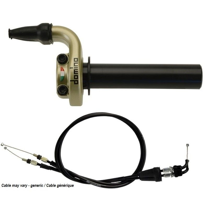 Kit acelerador DOMINO KRE con cables dorado - motoscamaralweb.com