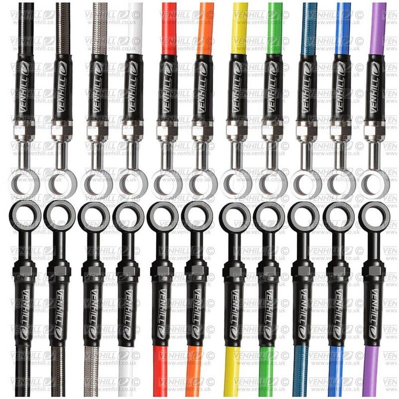 Kit de latiguillos traseros Venhill Verde/Cromo KAW6013R5 - motoscamaralweb.com