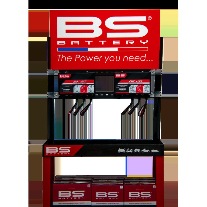 Expositor BS BATTER + cargador BK20 - motoscamaralweb.com